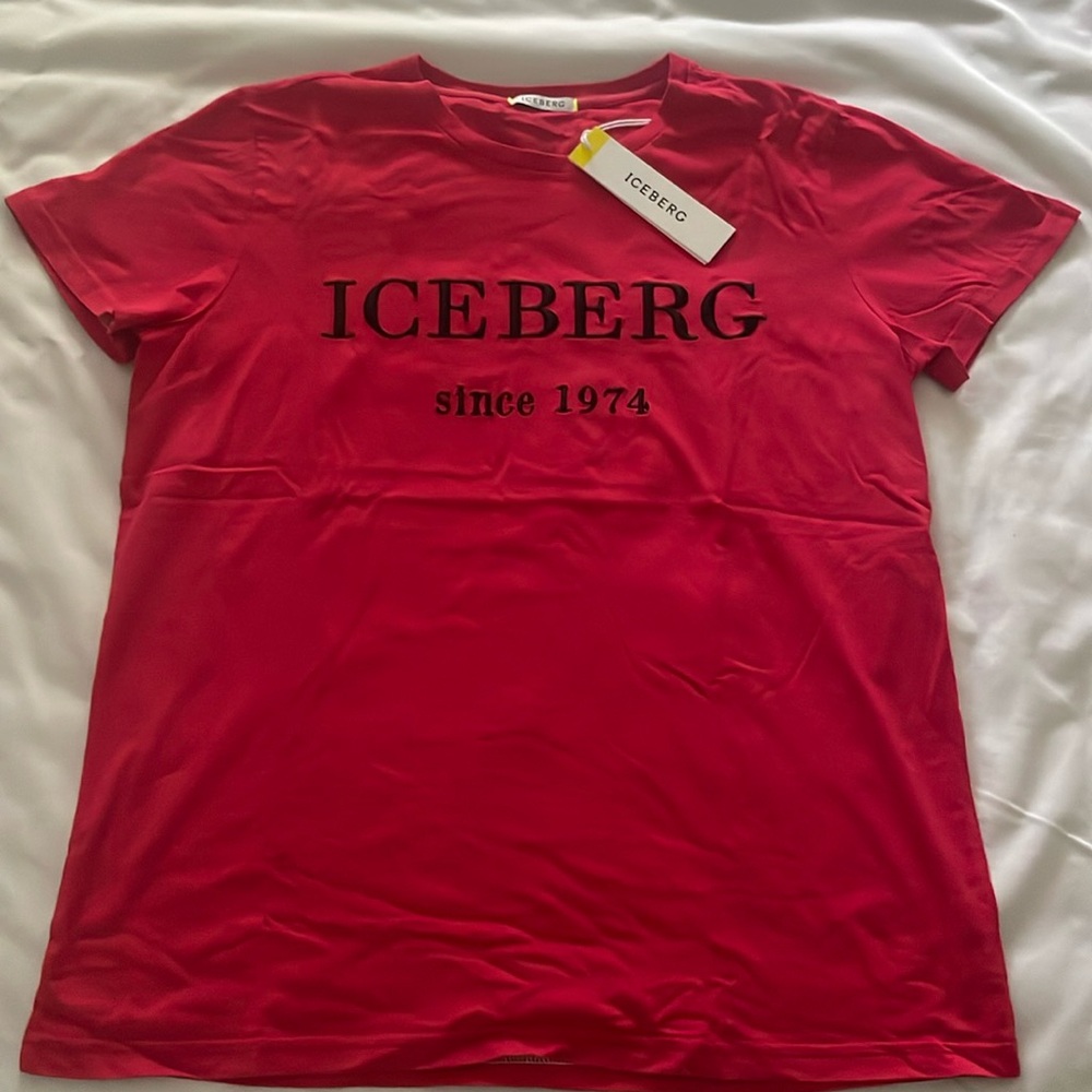 Iceberg Vibrant Red Tee with Black Print
